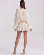 Giovanna Cream Long-Sleeve Mini Dress