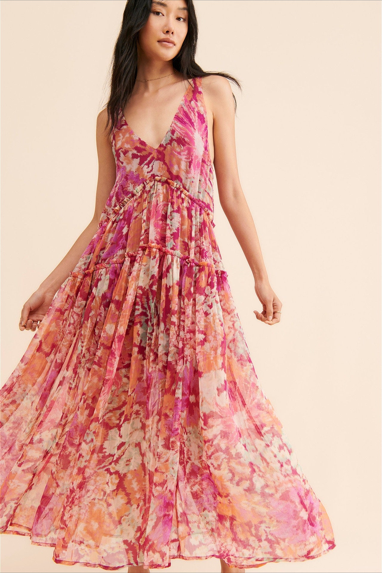 Floral Boho Sleeveless Maxi Dress