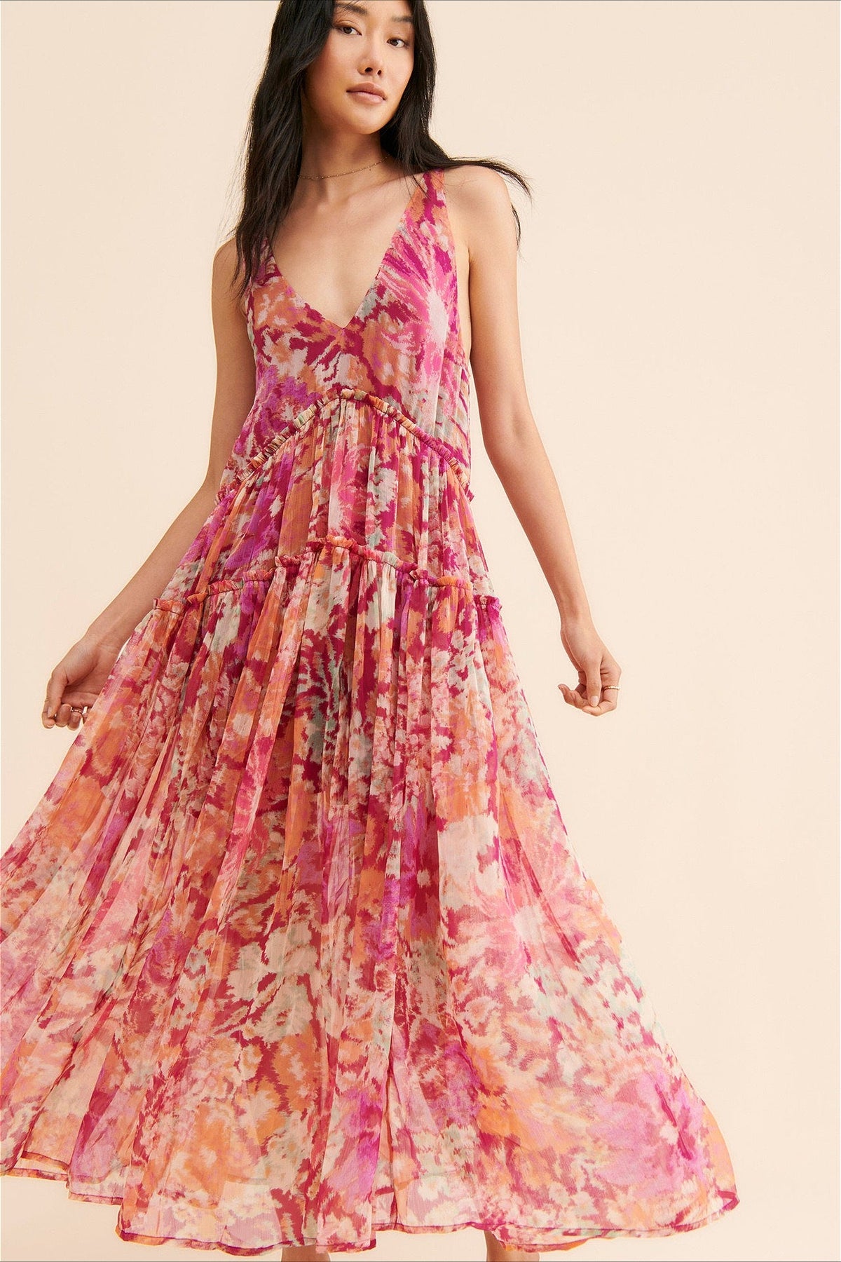 Floral Boho Sleeveless Maxi Dress