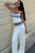 Striped Color-Block Knit Two-Piece Set