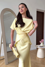 Flowy Short-Sleeve Skirt Set
