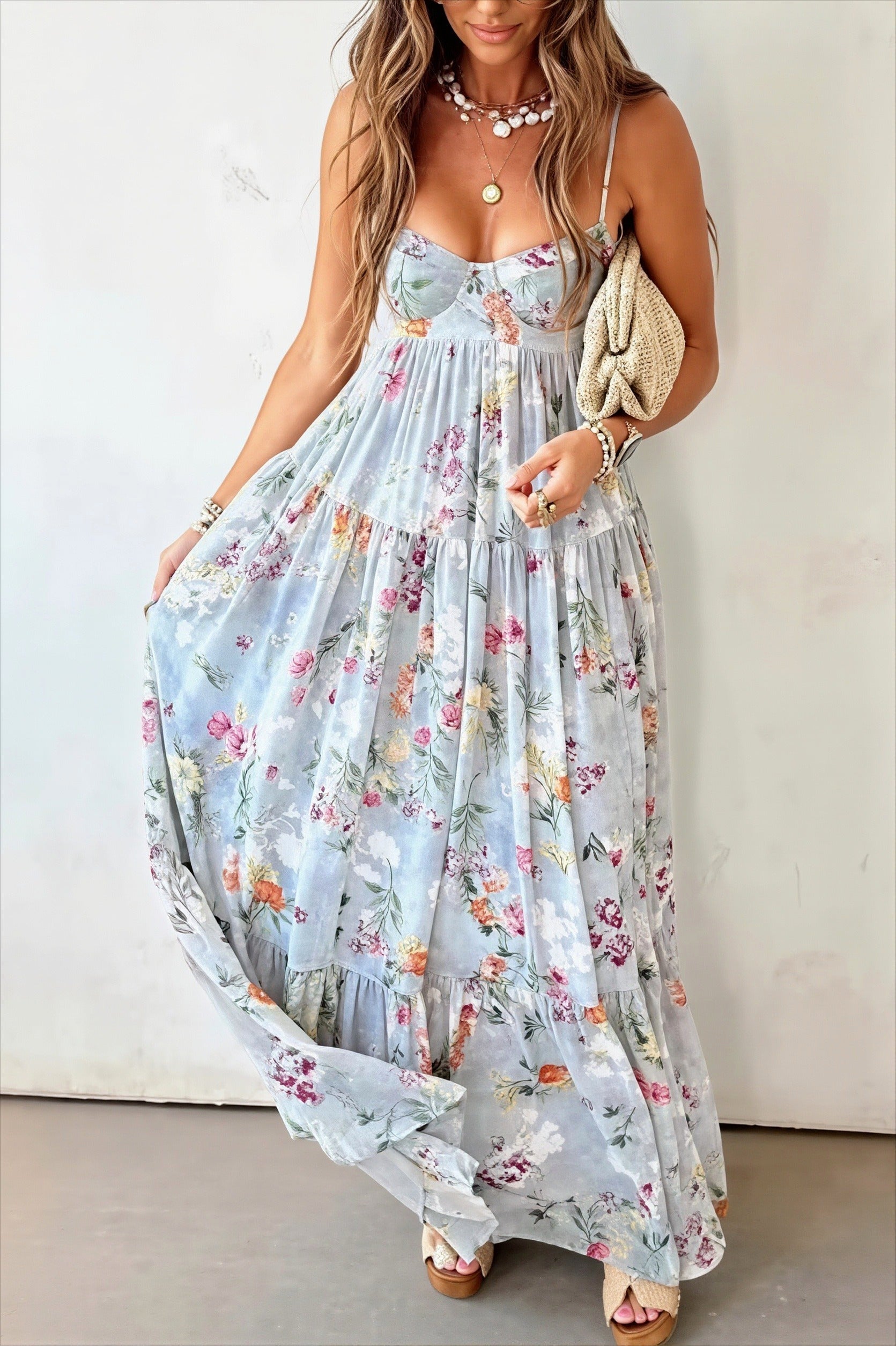 Floral Cami Flowy Boho Dress