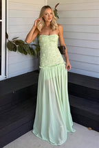 Floral Chiffon Bandeau Cami Maxi Dress