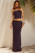 Printed Ruched Tube Two-Piece Set