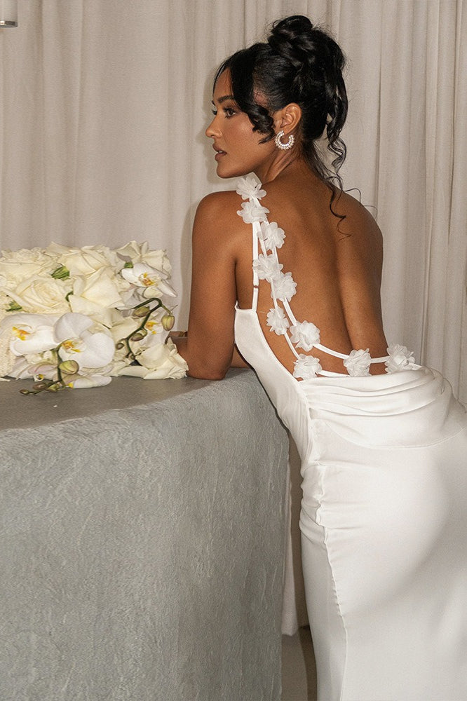 Satin Cami Backless Prom Dress