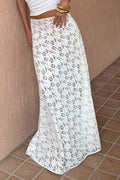 Lace Jacquard Sheer Low-Waist Maxi Skirt