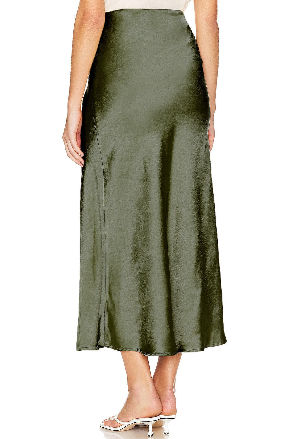 Satin Slit Bodycon Maxi Skirt