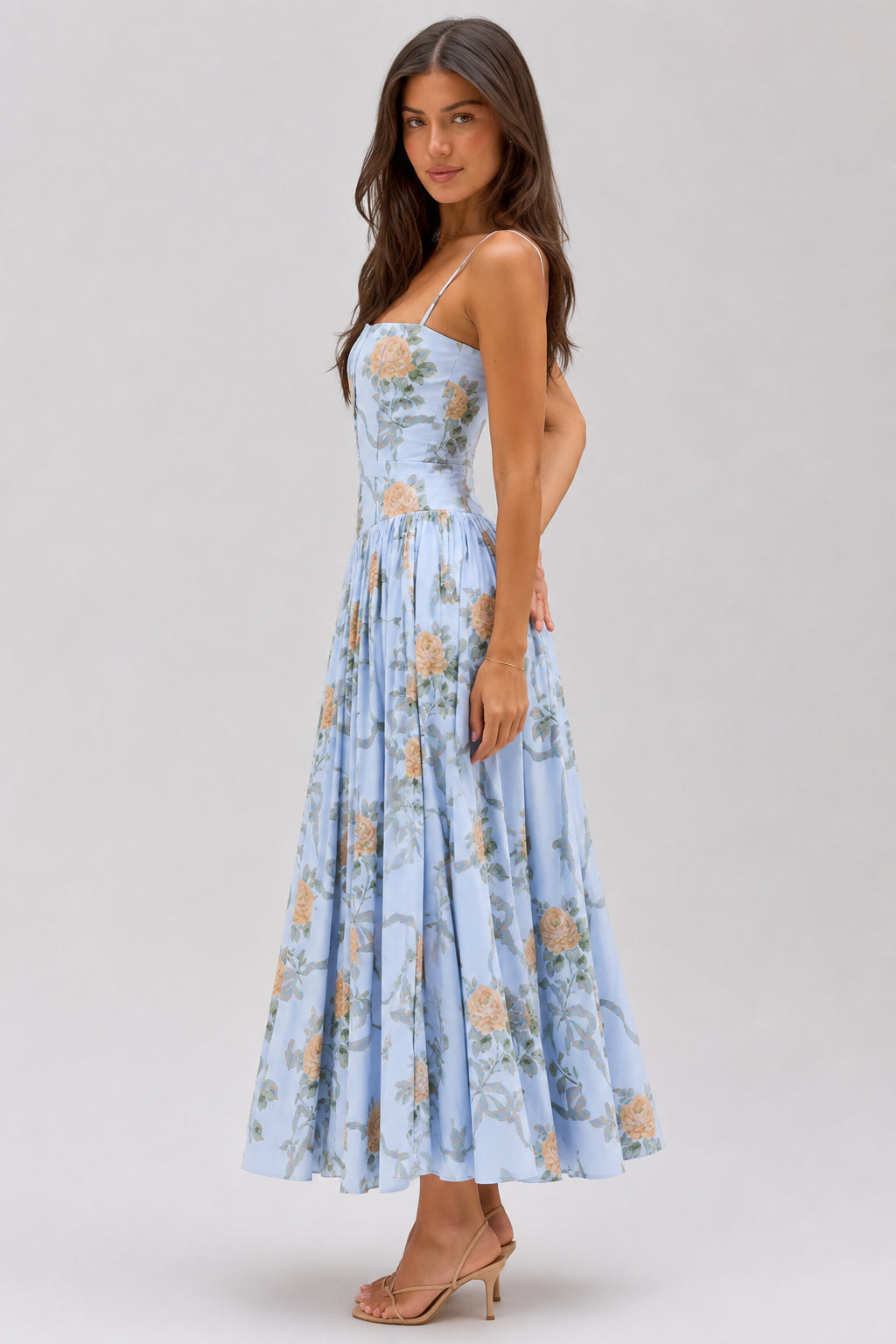 Floral Cami Bodycon Maxi Dress
