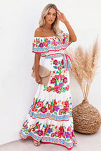 Ruffle Off-Shoulder Boho Dress