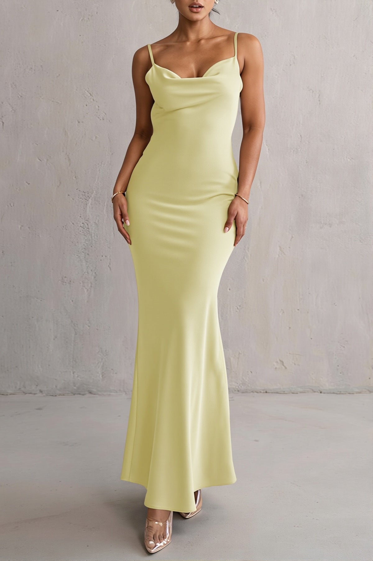 3D-Flower Cami Open-Back Maxi Dress