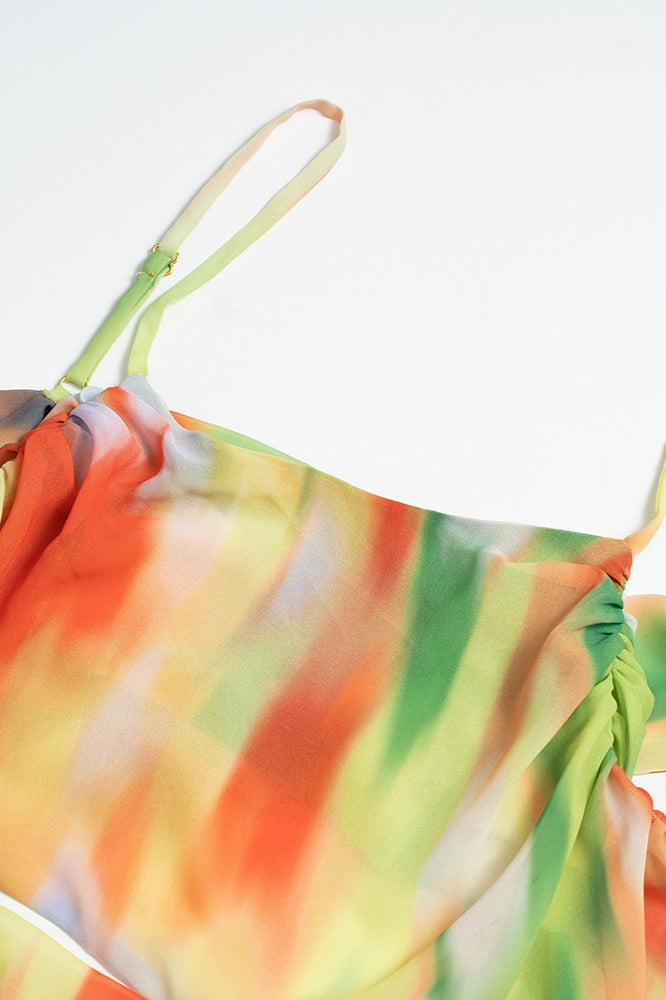 Gradient-Print Beach Maxi Dress