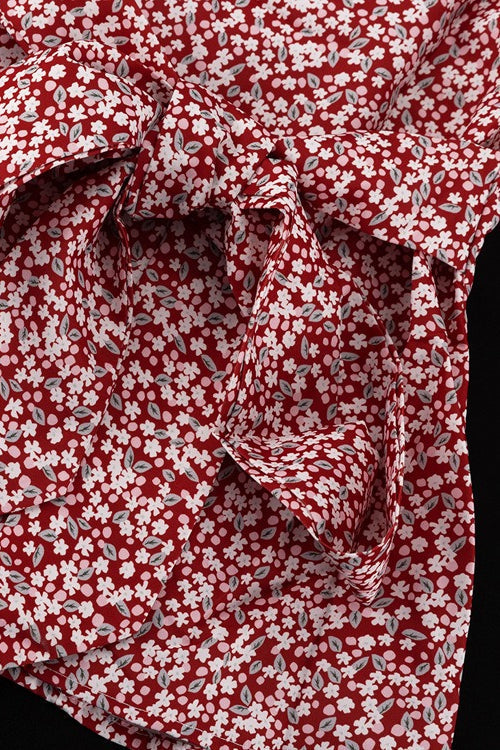 Floral Puff-Sleeve Tie Set