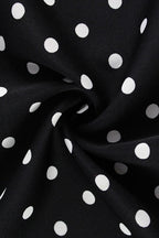 Retro Polka Dot Lapel Slim Maxi Dress