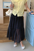 Floral Drawstring Flowy Skirt