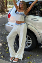 Striped Color-Block Knit Two-Piece Set
