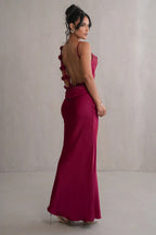 Satin Cami Backless Prom Dress