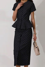 Polka Dot Bodycon Skirt Set