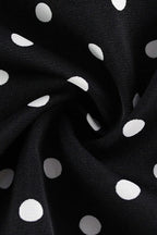Polka Dot Puff-Sleeve V-Neck Maxi Dress