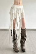 Color-Block Drape Asymmetric Skirt