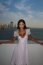 Polka Dot Bow-Detail Mini Dress