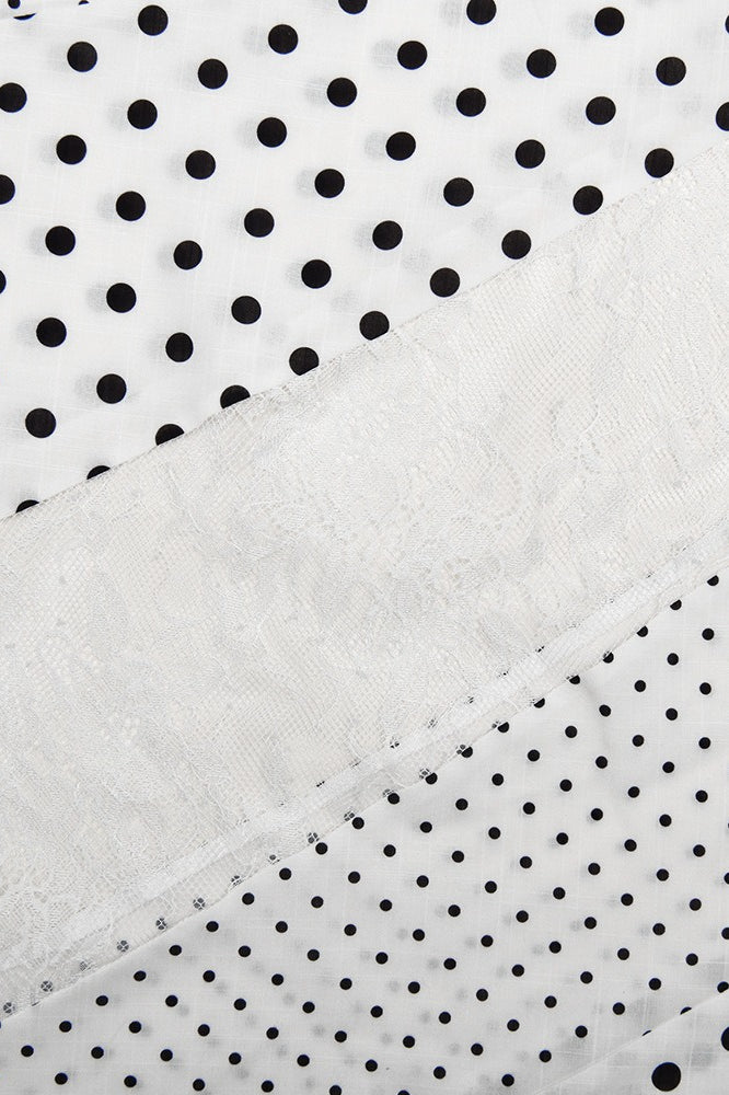 Sheer Polka Dot Asymmetric Skirt