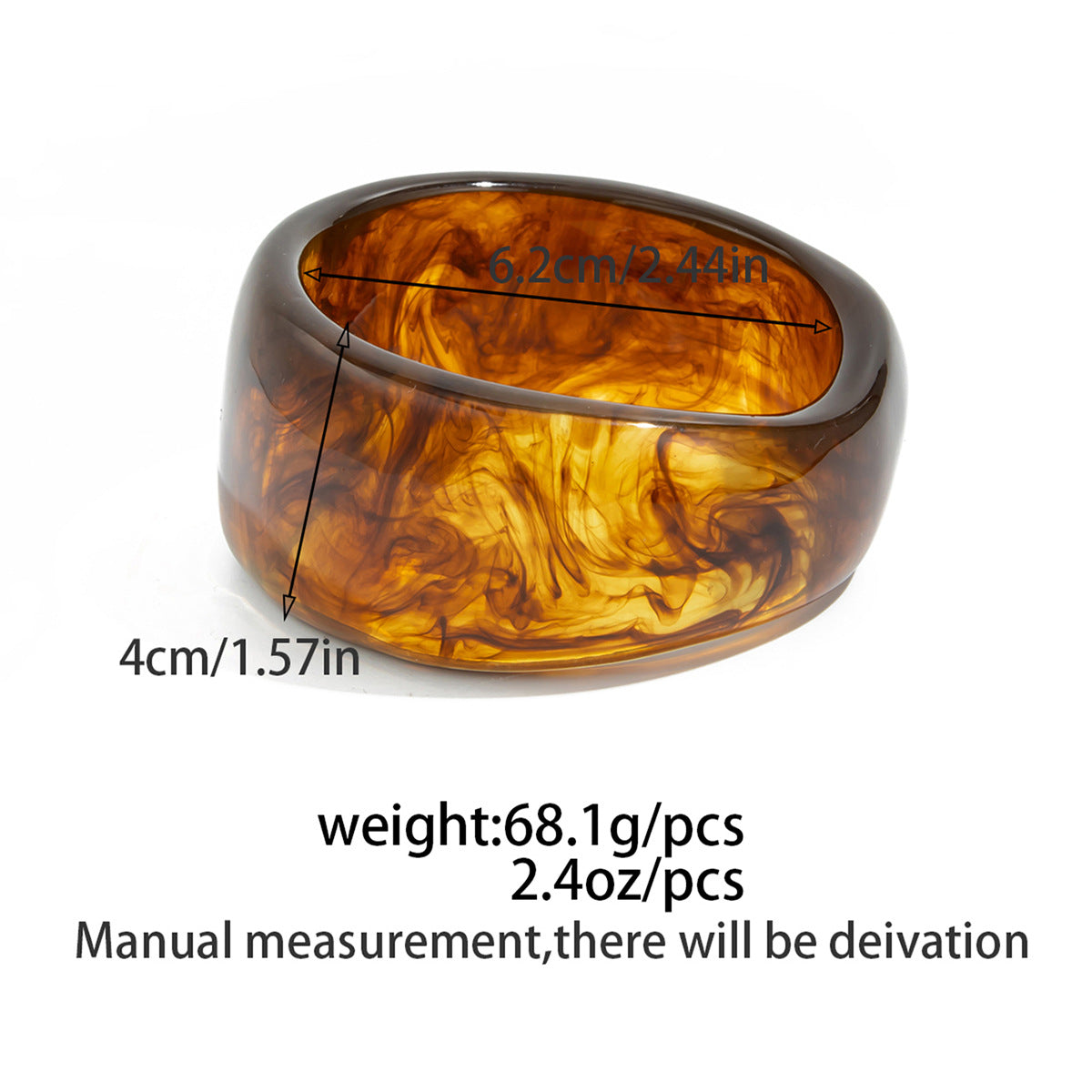 Wide Marble Texture Translucent Bracelet