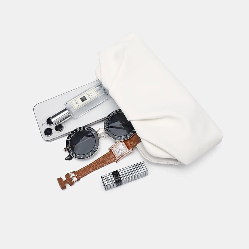 White Cloud Pleated Chain Bag