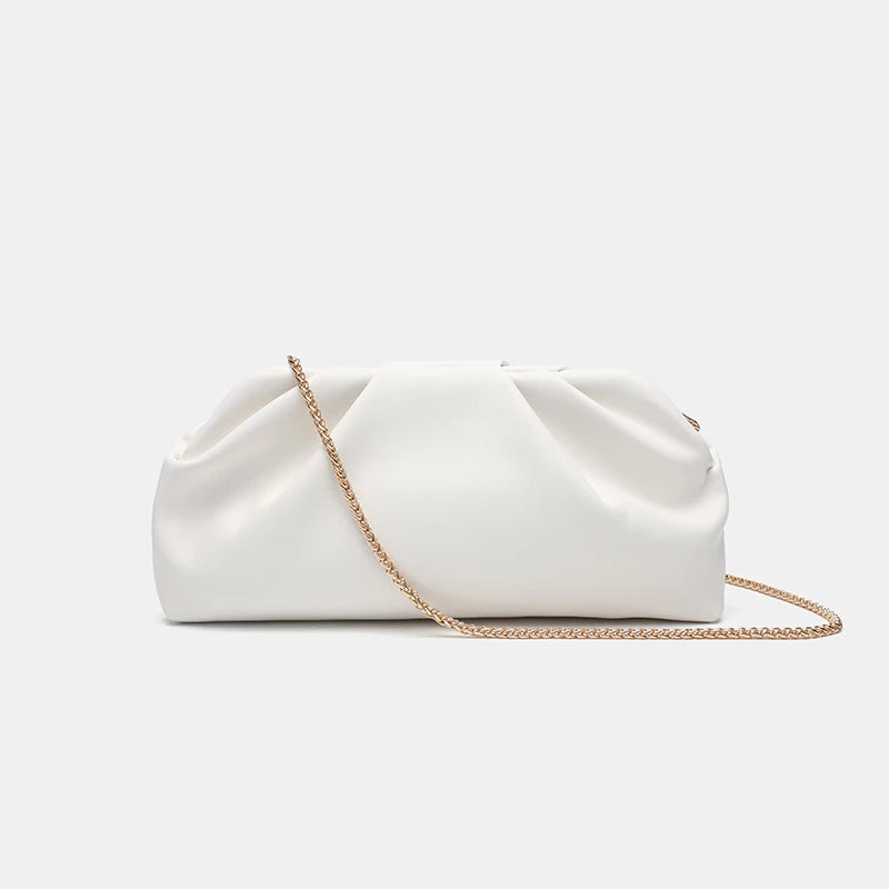 White Cloud Pleated Chain Bag