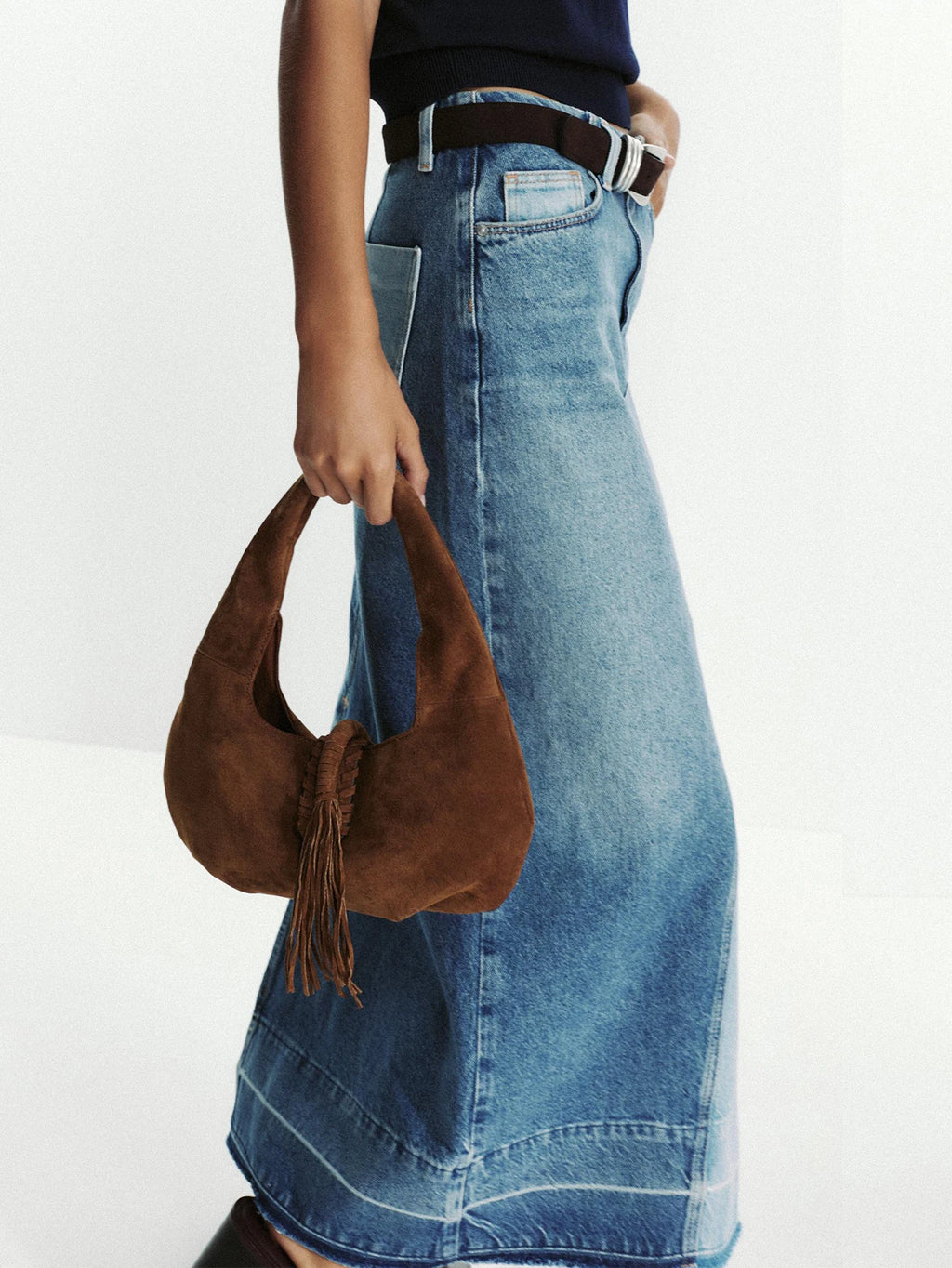 Tassel Nubuck Crossbody Bag