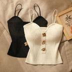 Cross-Knit Strappy Sleeveless Cami Top
