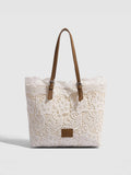 Lace Woven Tote Bag