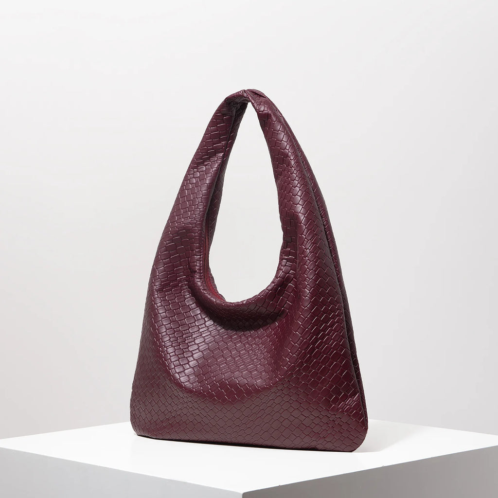 Woven Crescent Shoulder Bag