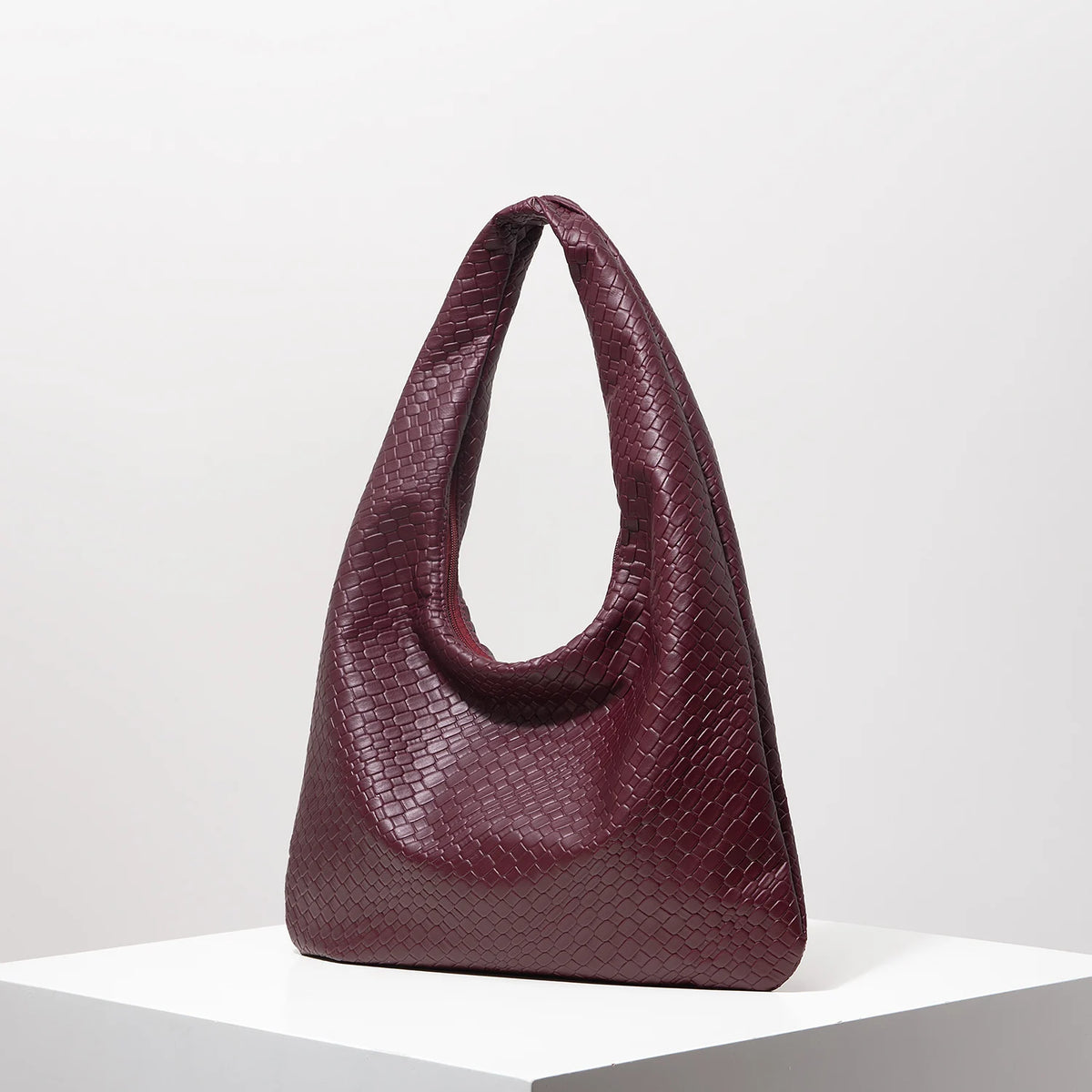 Woven Crescent Shoulder Bag
