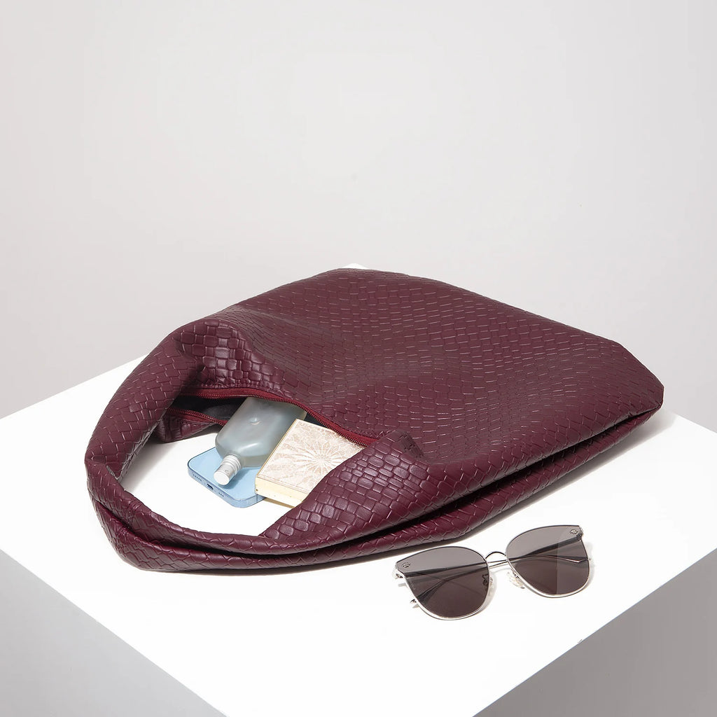 Woven Crescent Shoulder Bag