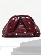 Riveted Pleated Clutch Bag