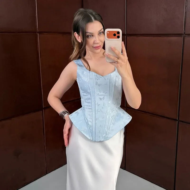 Jacquard Slim Sleeveless Tank Top