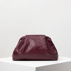 Woven Faux-Leather Clutch Bag