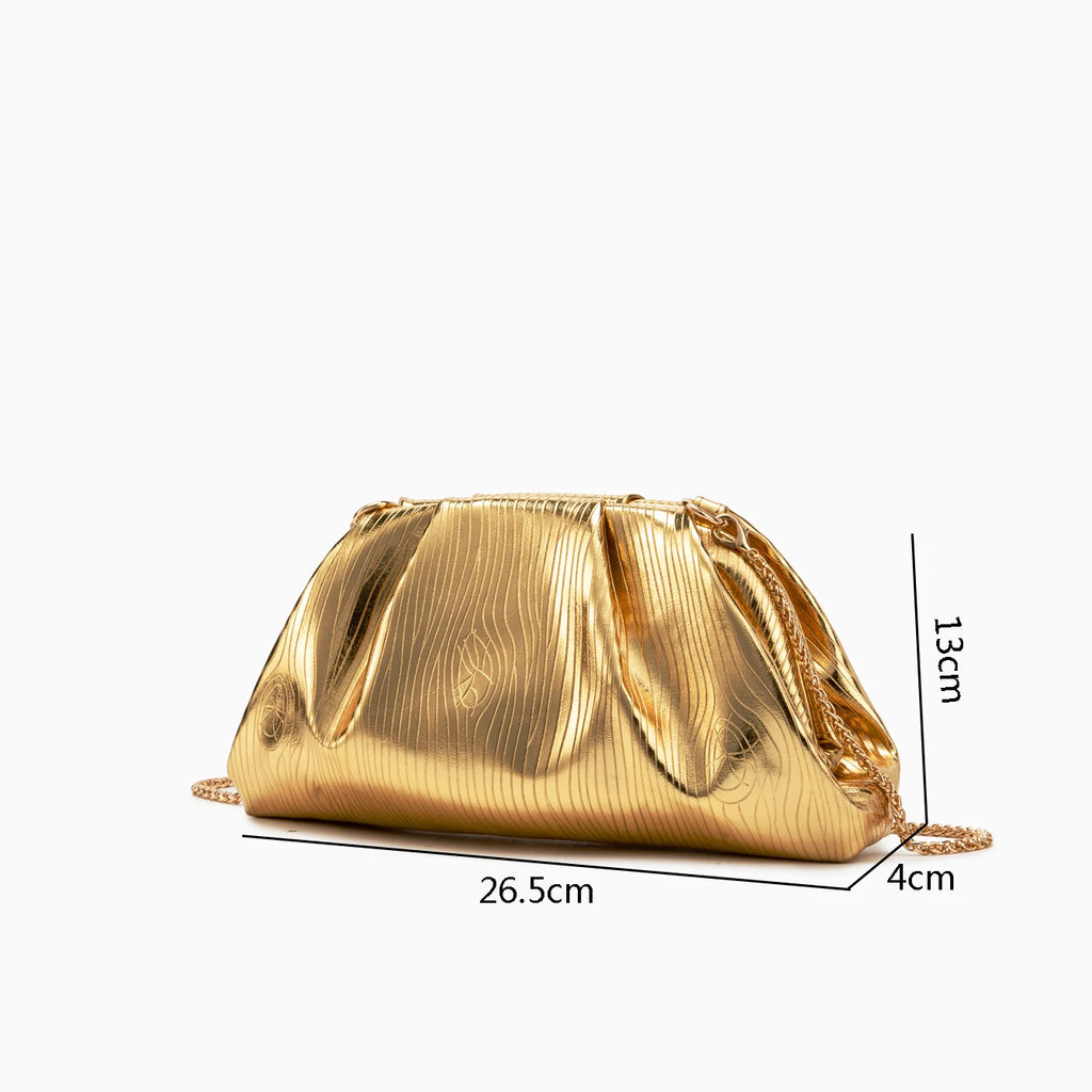 Golden Chain Evening Clutch Bag