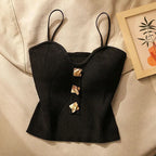 Cross-Knit Strappy Sleeveless Cami Top