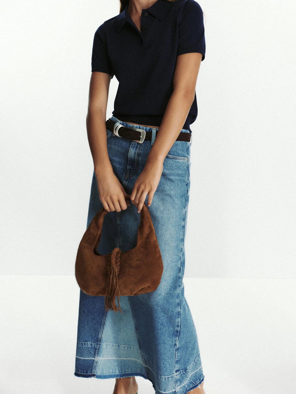 Tassel Nubuck Crossbody Bag