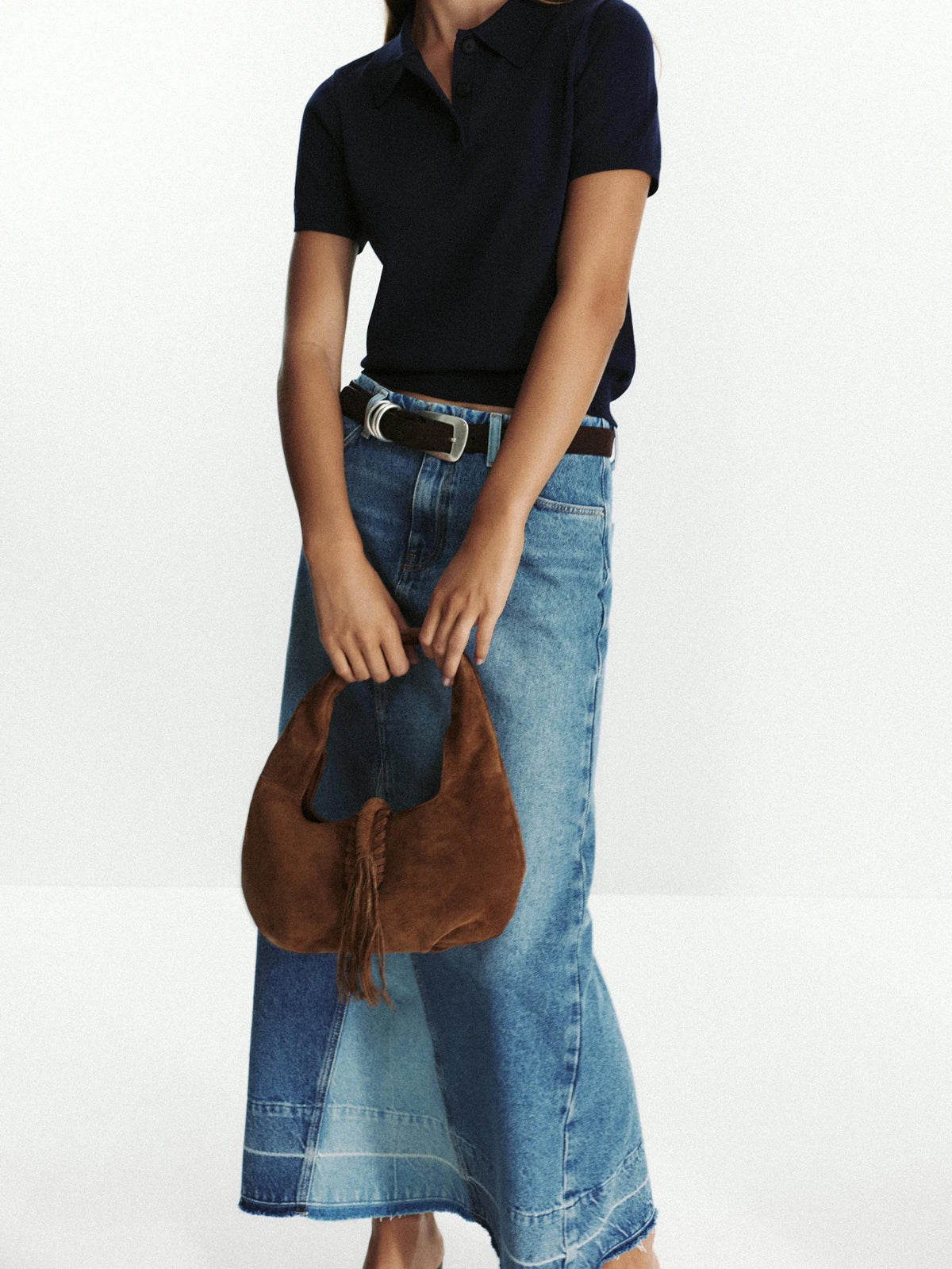 Tassel Nubuck Crossbody Bag