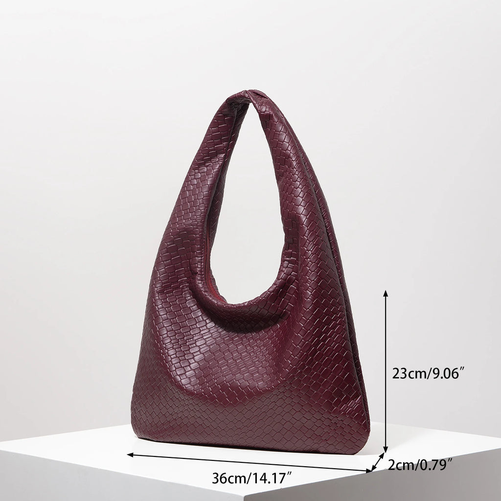 Woven Crescent Shoulder Bag