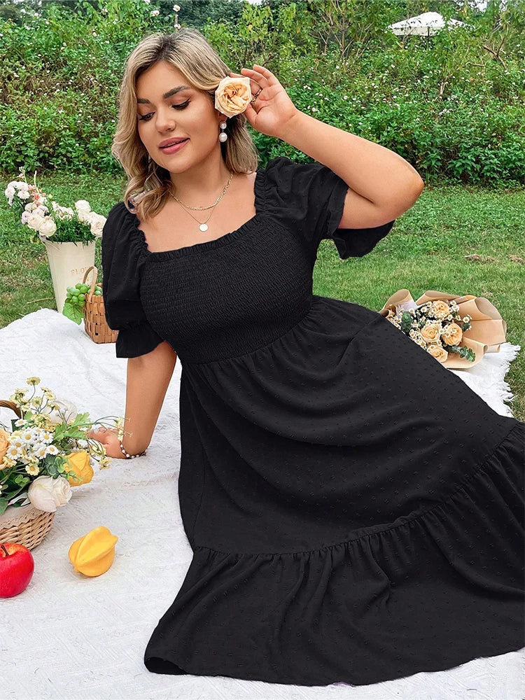 Back-Tied Pure-Color Gown Dress