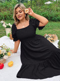 Back-Tied Pure-Color Gown Dress