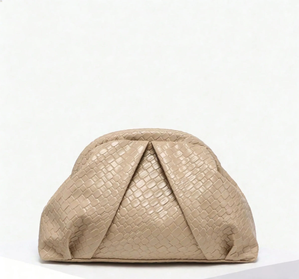 Riveted Pleated Clutch Bag