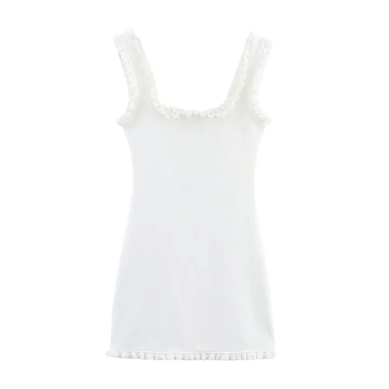 Square-Collar Backless Slim Dress