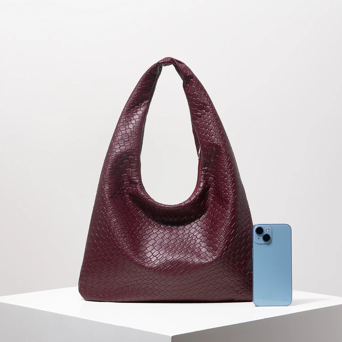 Woven Crescent Shoulder Bag