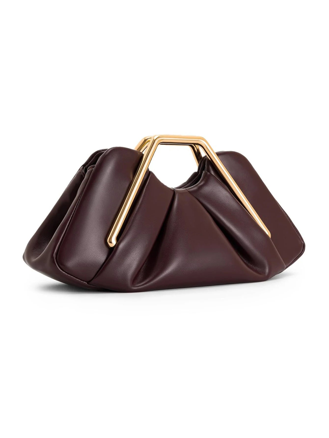 Pleated Cloud Metal-Handle Bag