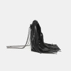 Chain-Tassel Studded Shoulder Bag