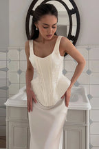 Spaghetti-Strap Waist-Cinch Corset Top